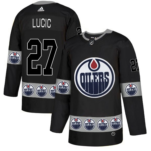 Men Edmonton Oilers #27 Lucic Black Adidas Fashion NHL Jersey->edmonton oilers->NHL Jersey